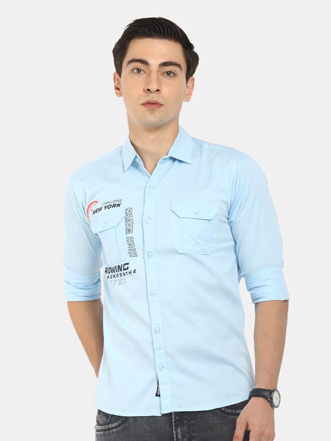 

V-Mart Men Blue Casual Shirt