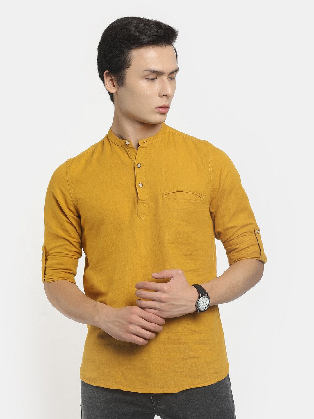 

V-Mart Men Mustard Casual Shirt