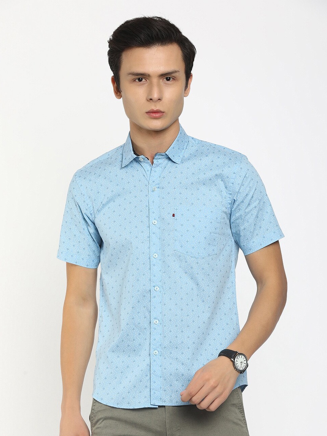 

V-Mart Men Blue Printed Casual Shirt