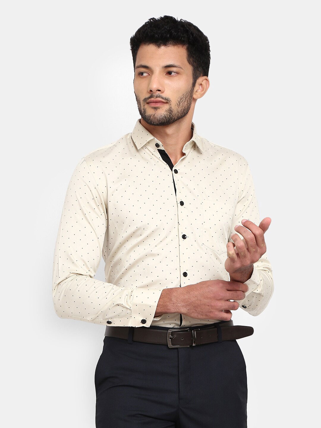 

V-Mart Men Beige Printed Formal Shirt