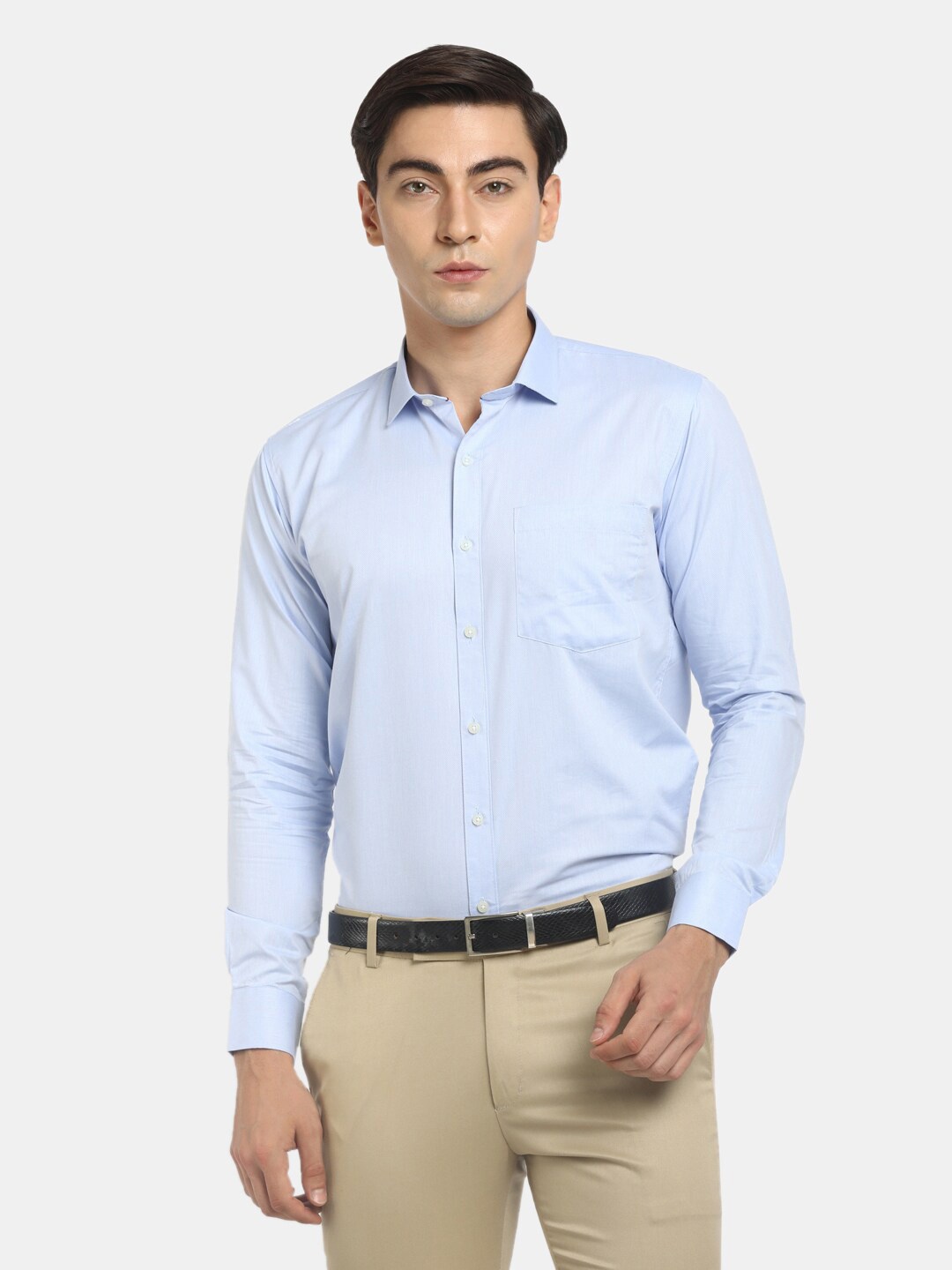 

J White by Vmart Men Blue Striped Formal Shirt