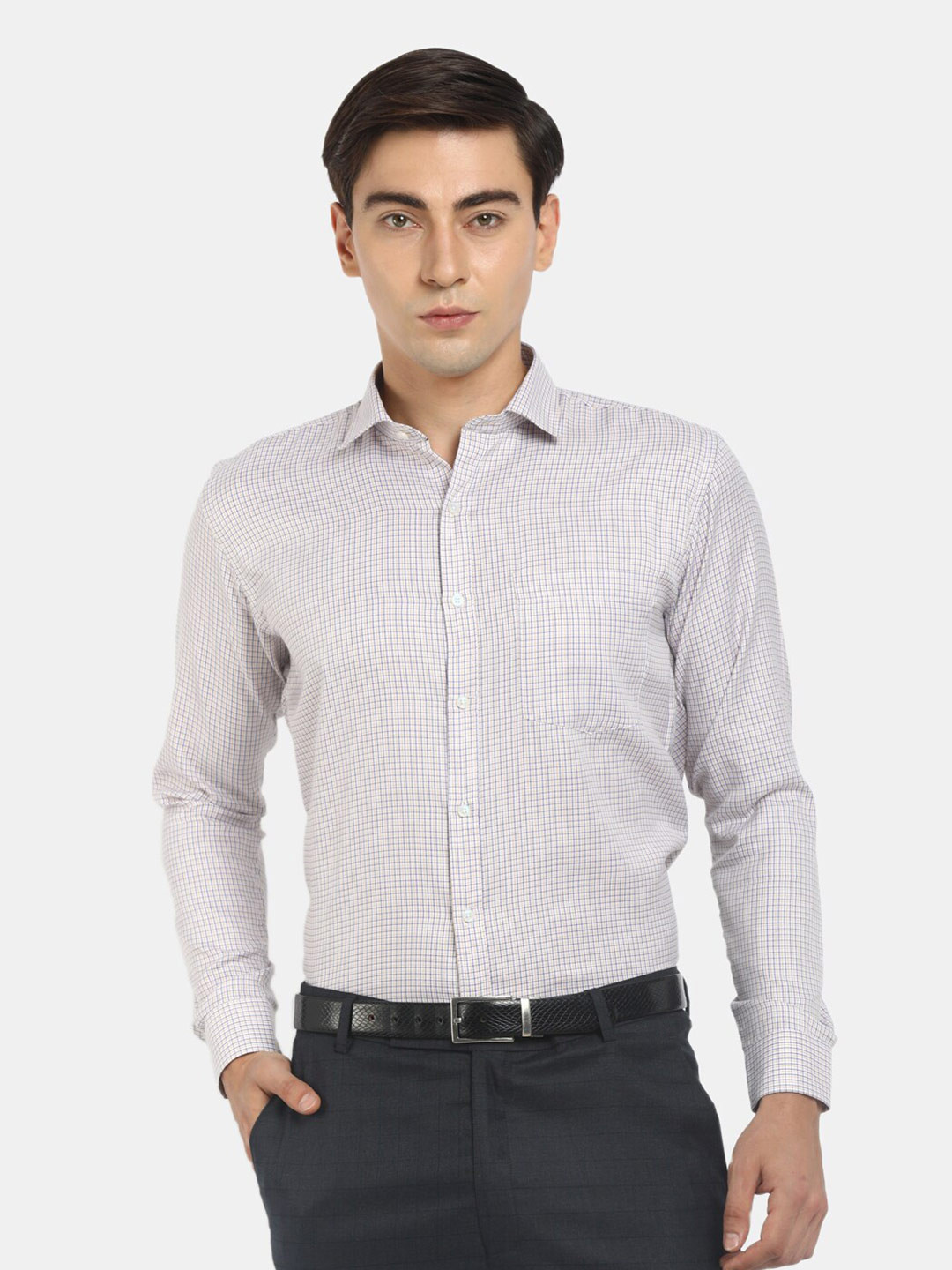 

J White by Vmart Men Blue Striped Formal Shirt