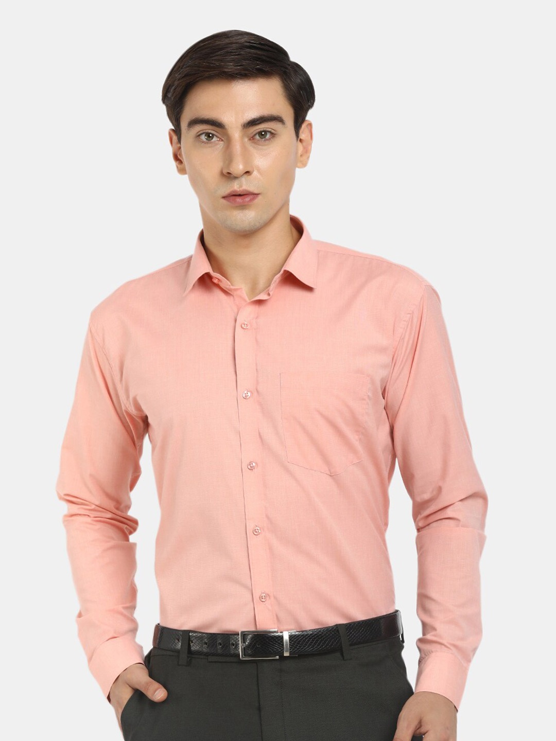 

J White by Vmart Men Peach-Coloured Formal Shirt