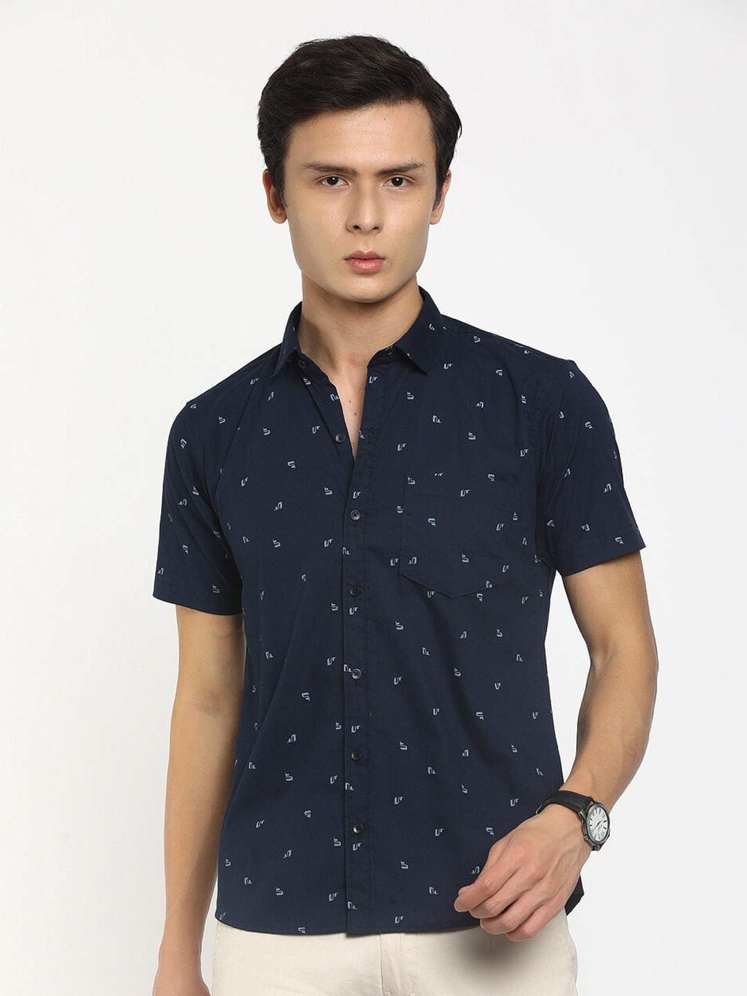 

V-Mart Men Blue Printed Casual Shirt