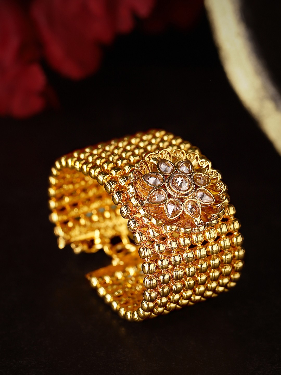 

Rubans Women Beige & Gold-Plated Bangle-Style Bracelet