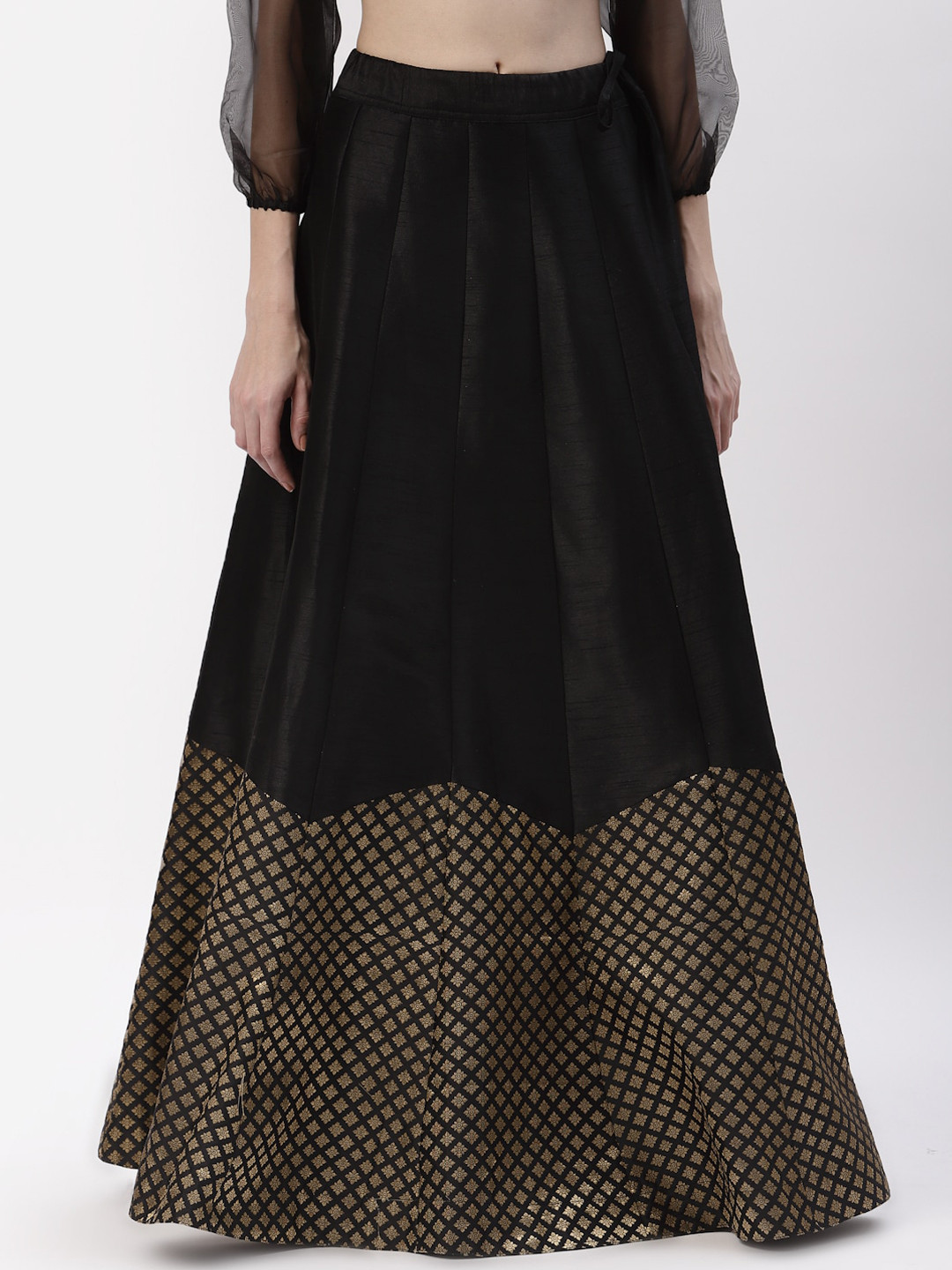 

studio rasa Women Black Self Design Maxi Length Flared Skirt