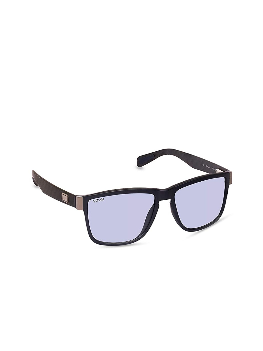 

Titan Unisex Blue Lens & Black Square Sunglasses with UV Protected Lens