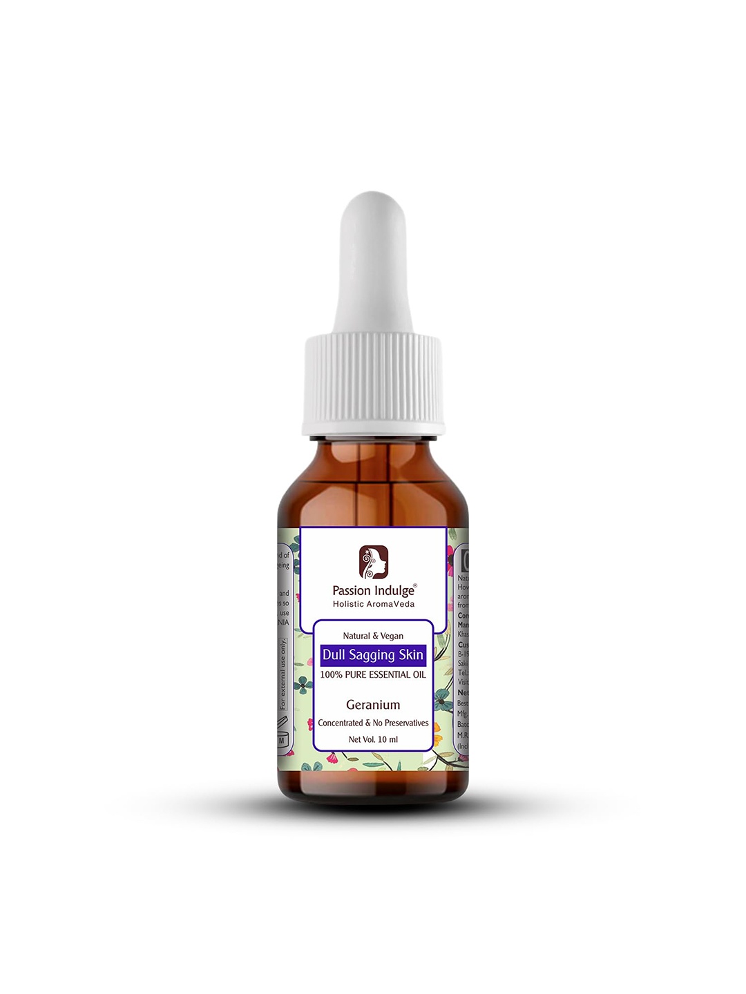 

Passion Indulge Geranium Natural & Vegan Pure Essential Oil - 10 ml, Green