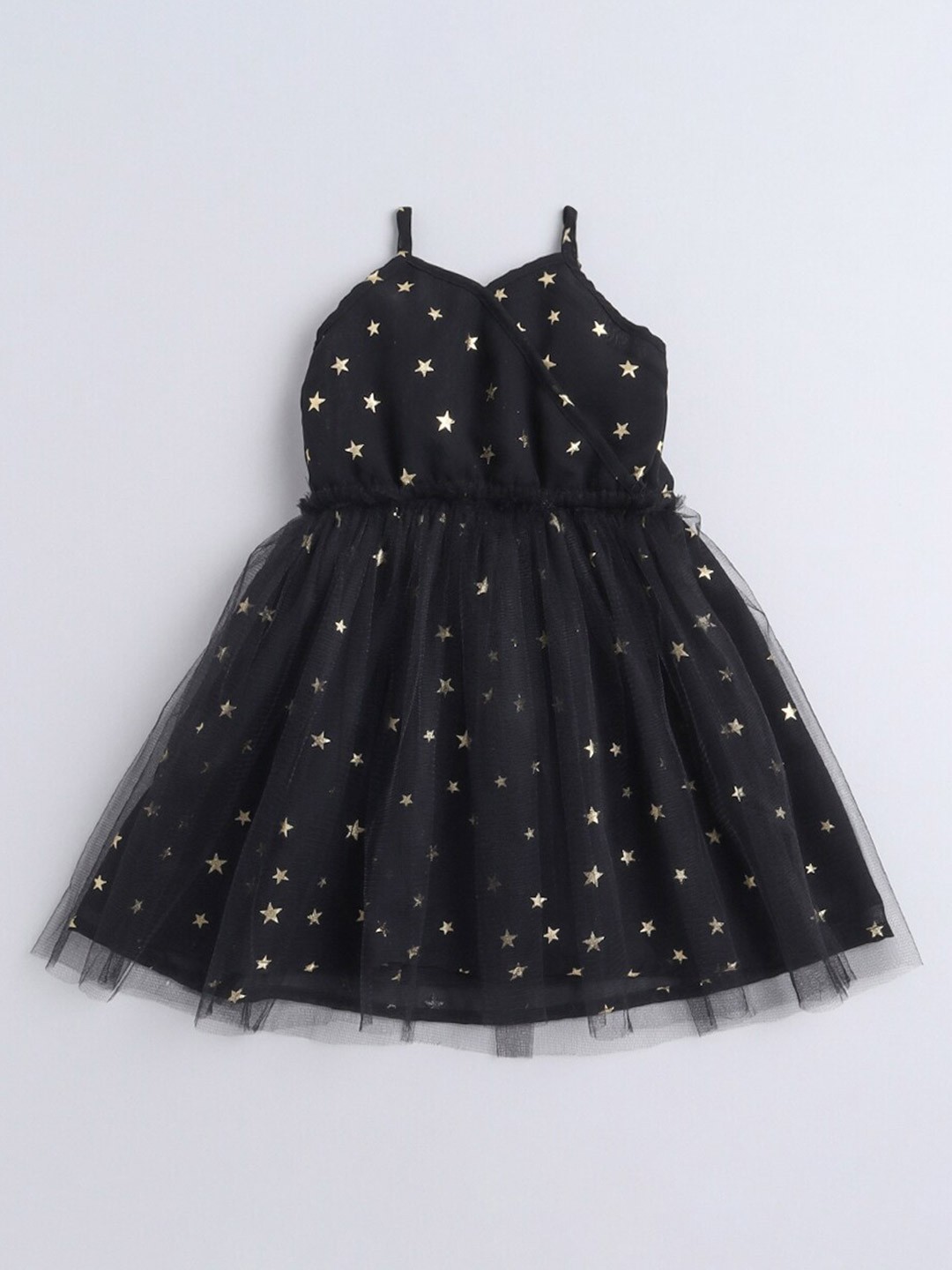 

taffykids Girls Black Georgette Party Dress