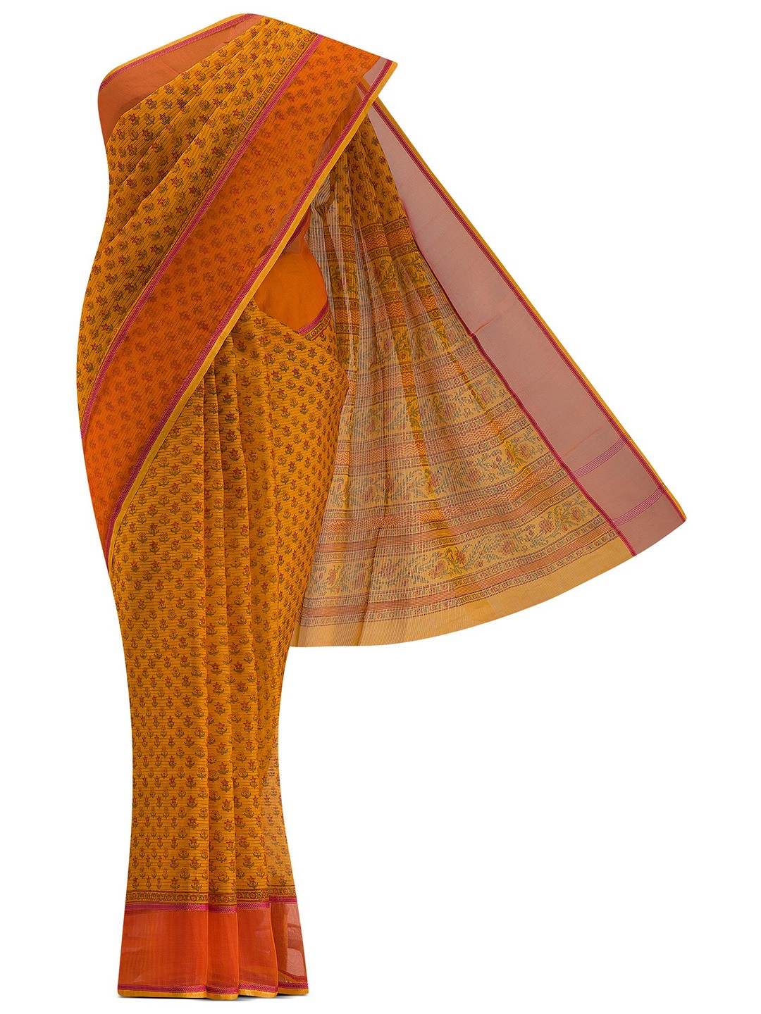 

Nalli Next Yellow & Green Floral Silk Cotton Saree