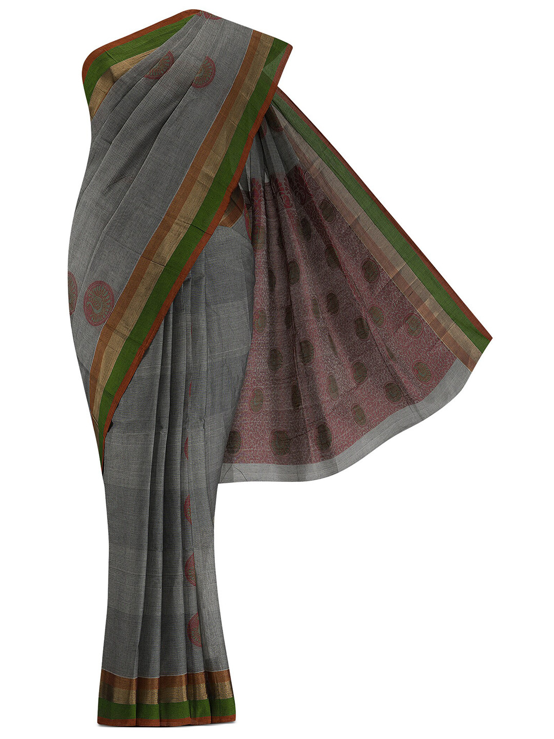 

Nalli Next Grey Woven Design Pure Cotton Saree