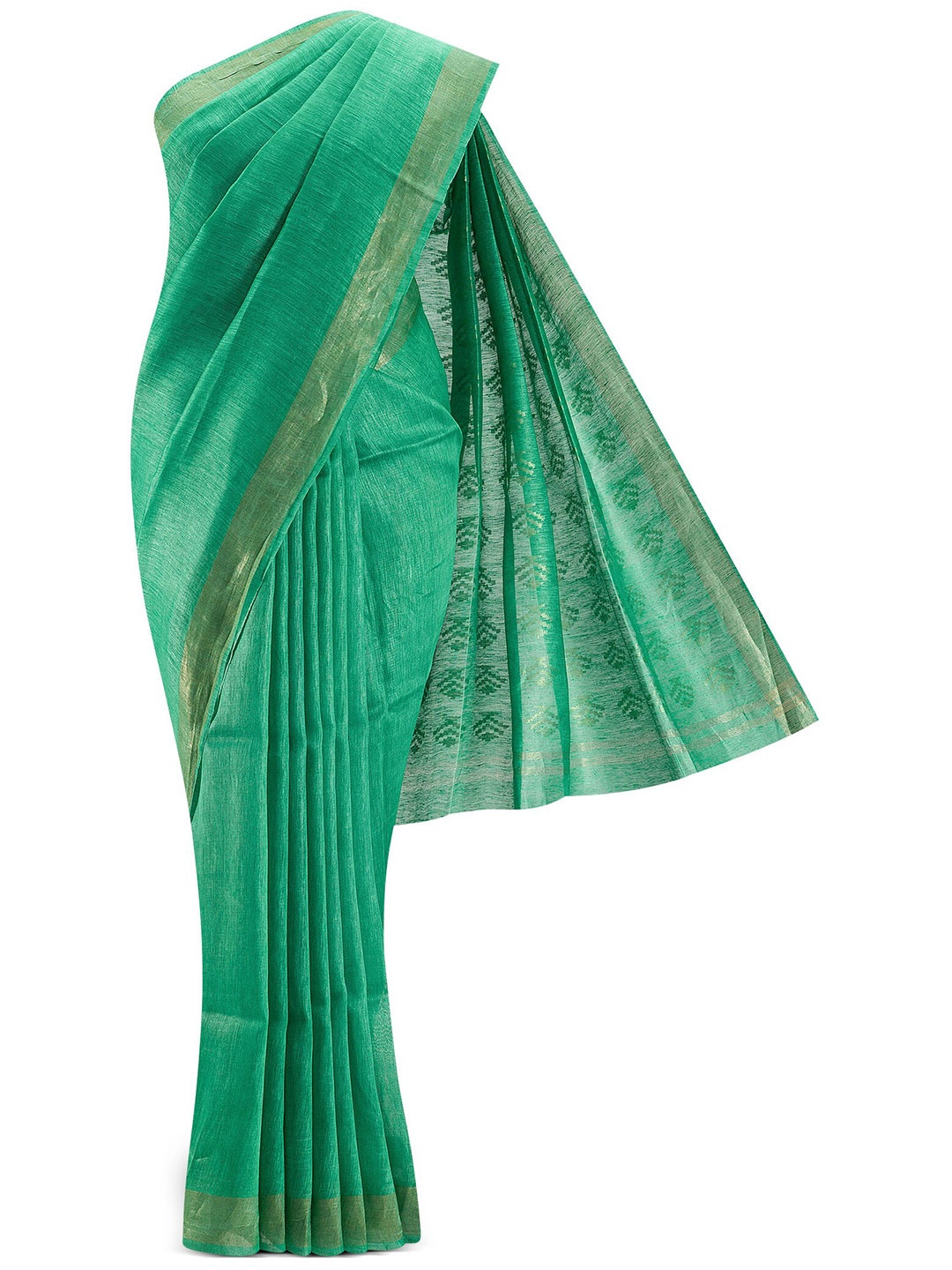 

Nalli Next Green Linen Blend Saree