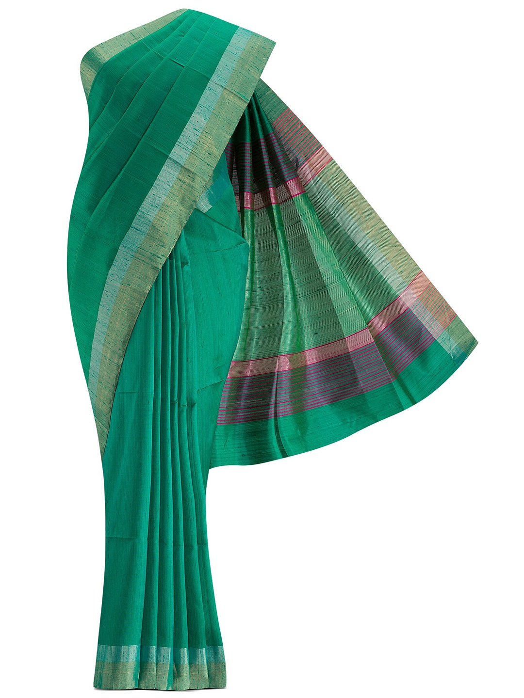 

Nalli Next Green & Pink Silk Blend Saree
