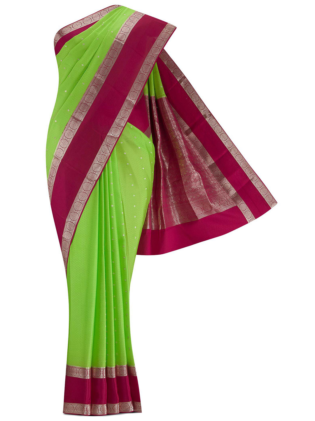 

Nalli Silk Sarees Green & Gold-Toned Zari Saree