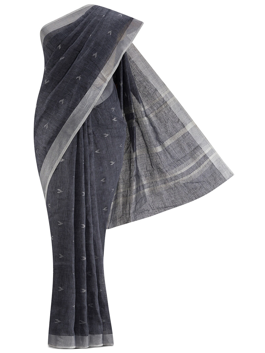 

Nalli Next Grey Striped Linen Saree