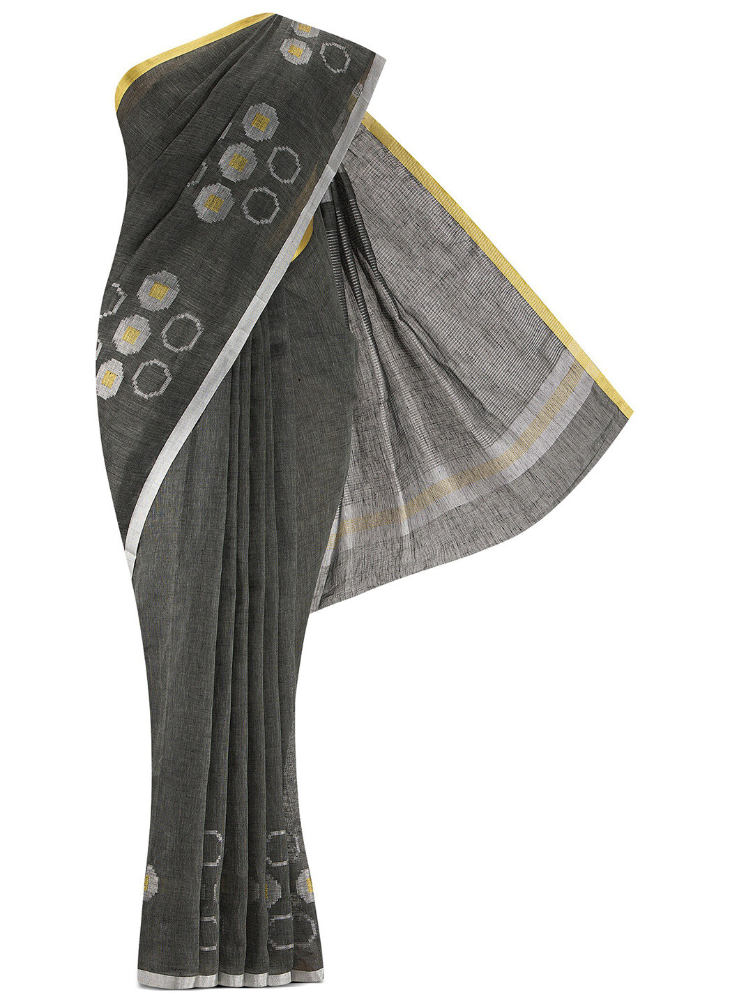 

Nalli Next Charcoal Linen Blend Saree