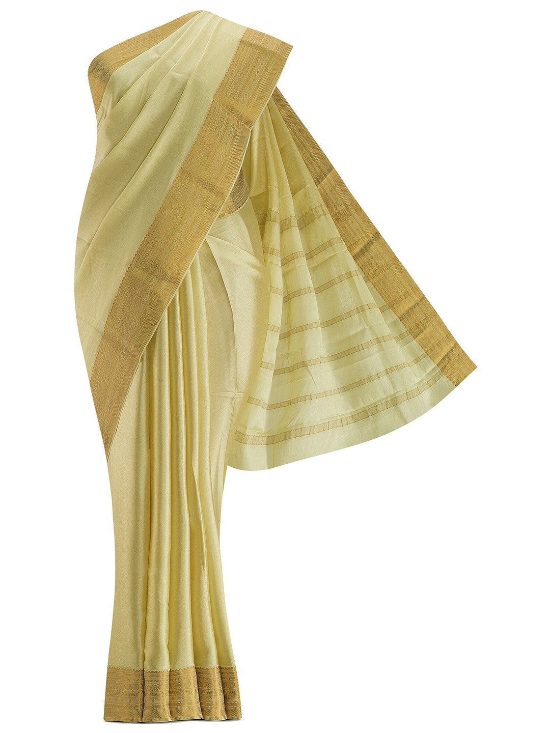

Nalli Silk Sarees Yellow & Gold-Toned Woven Design Zari Pure Cotton Saree