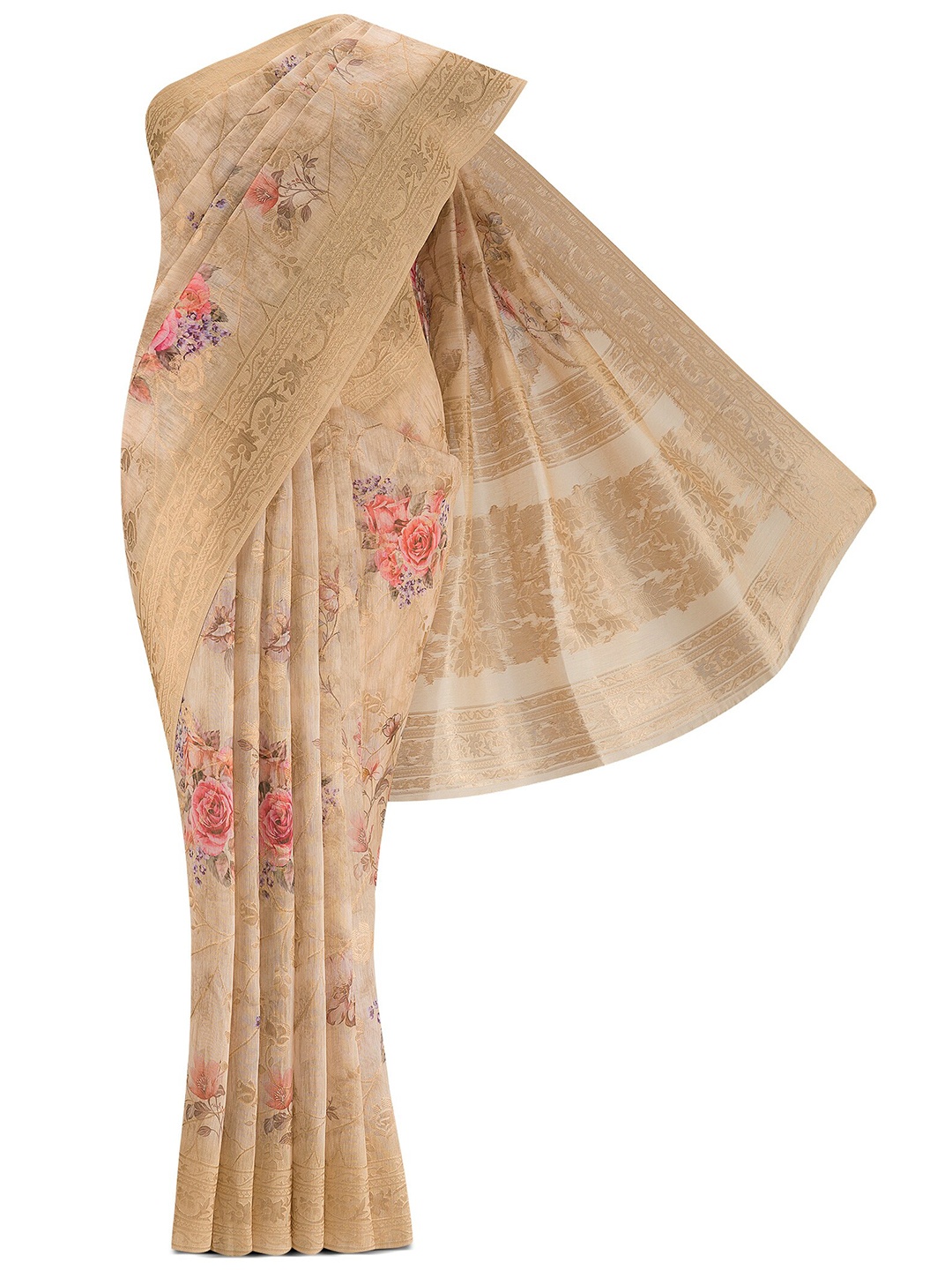 

Nalli Next Grey Woven Design Pure Cotton Saree, Beige
