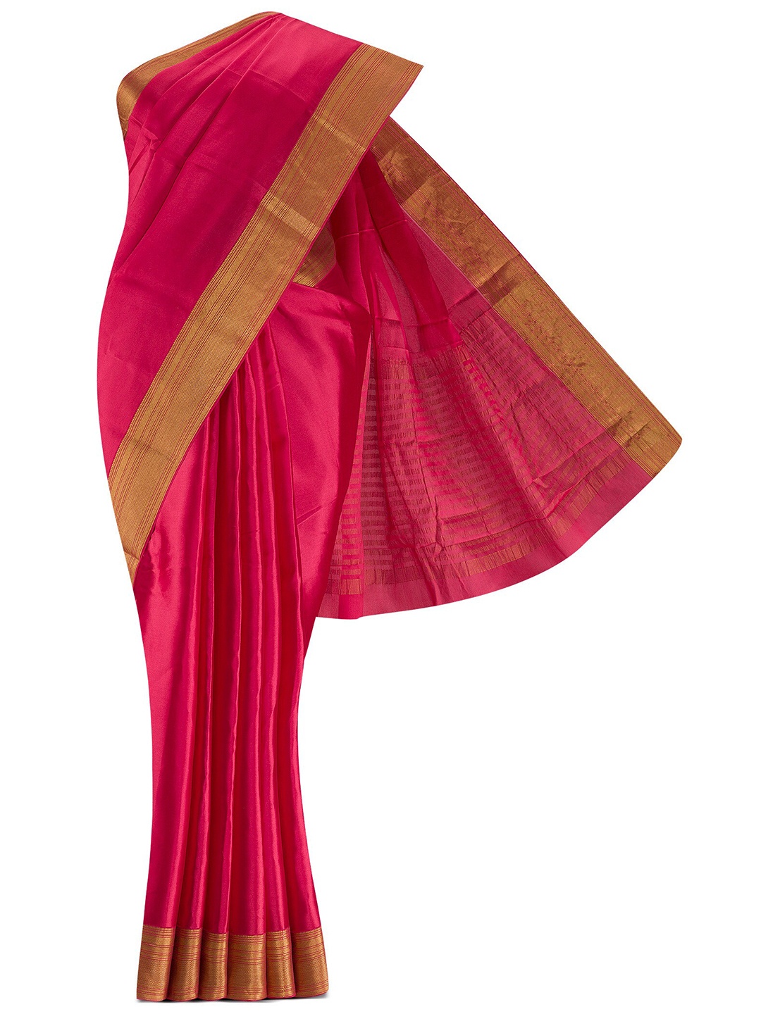 

Nalli Silk Sarees Purple & Gold-Toned Woven Design Zari Pure Cotton Saree, Pink