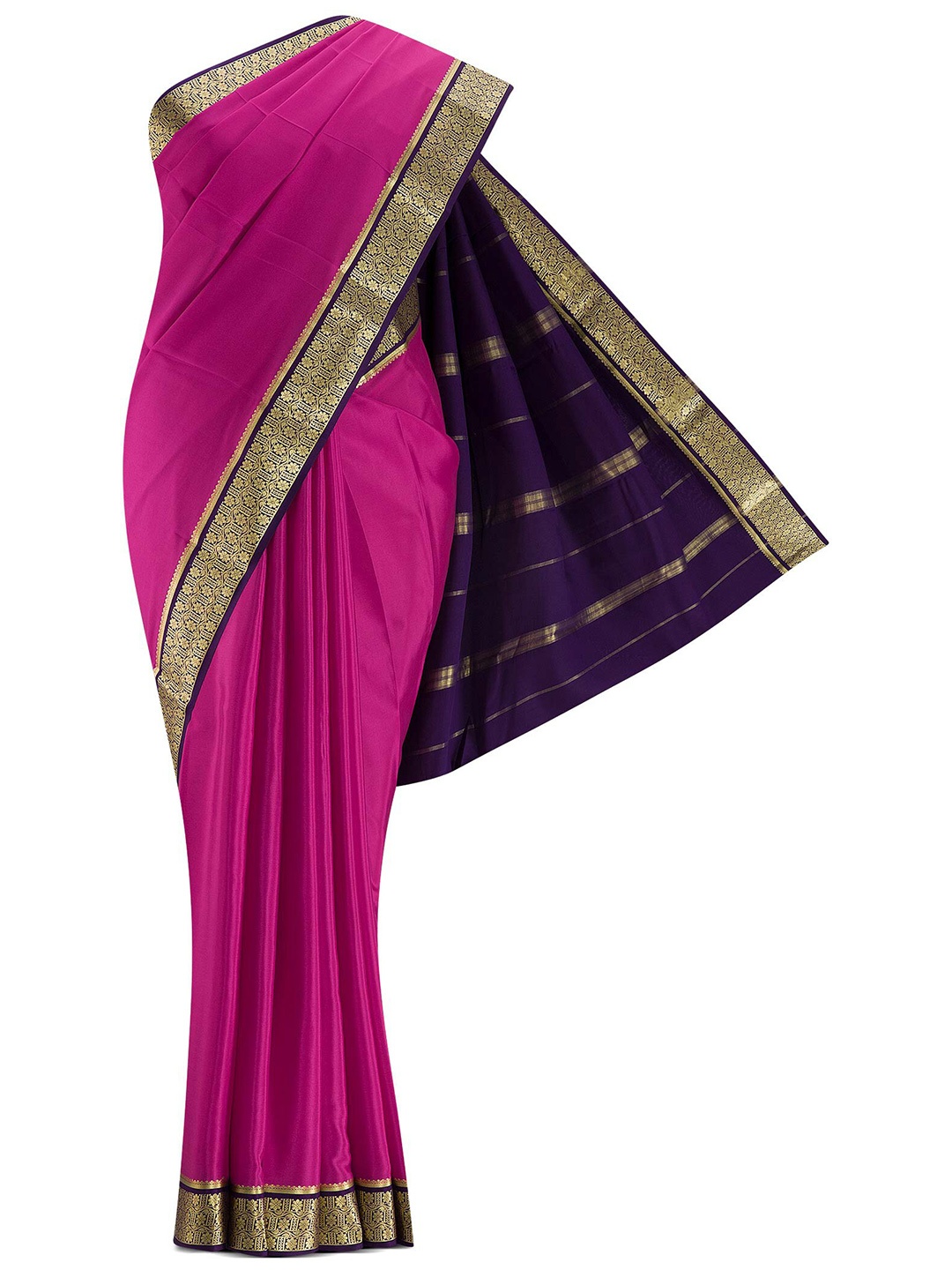 

Nalli Silk Sarees Pink & Navy Blue Ethnic Motifs Zari Pure Cotton Saree