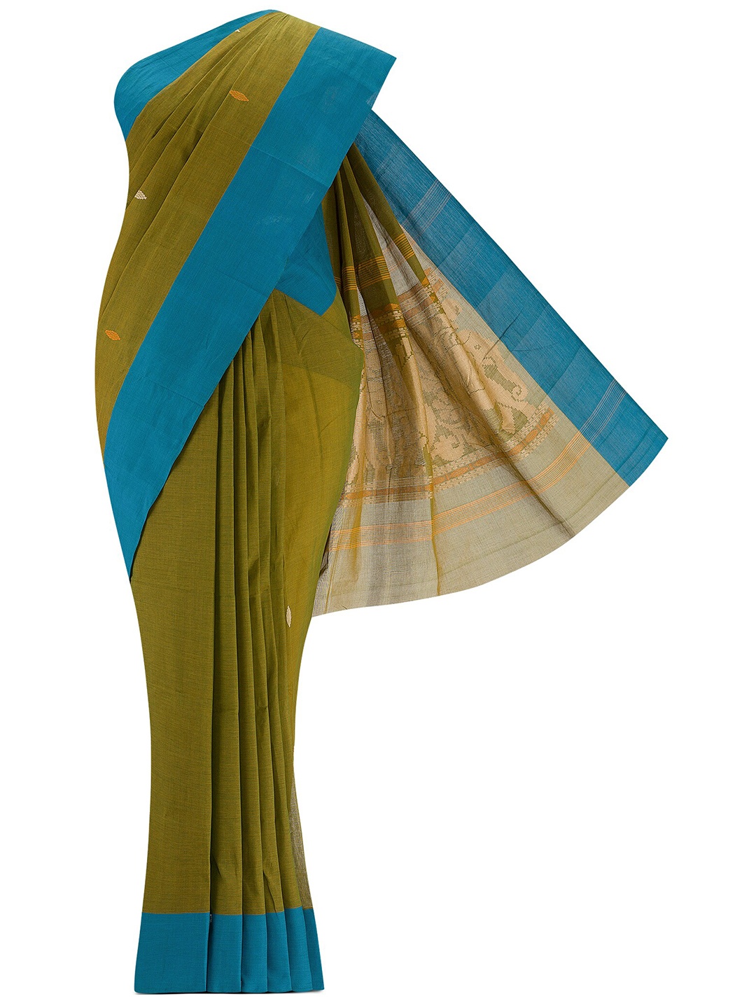 

Nalli Next Green & Blue Pure Cotton Saree