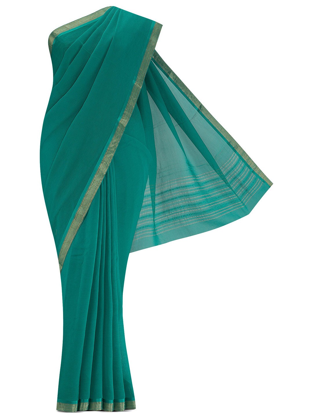 

Nalli Next Green & Gold-Toned Zari Saree