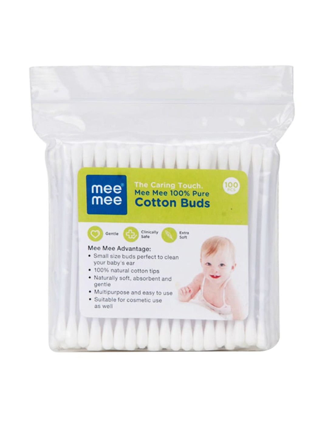 

MeeMee Infants 100% Pure Cotton Buds, White