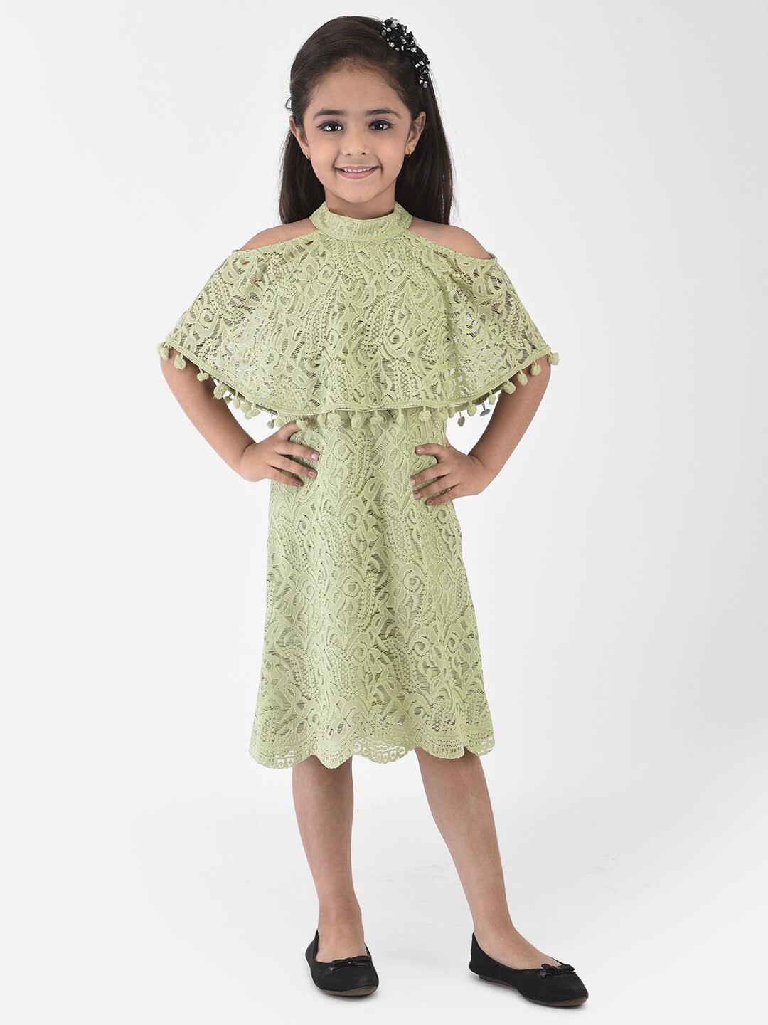 

Eavan Green Lace A-Line Dress