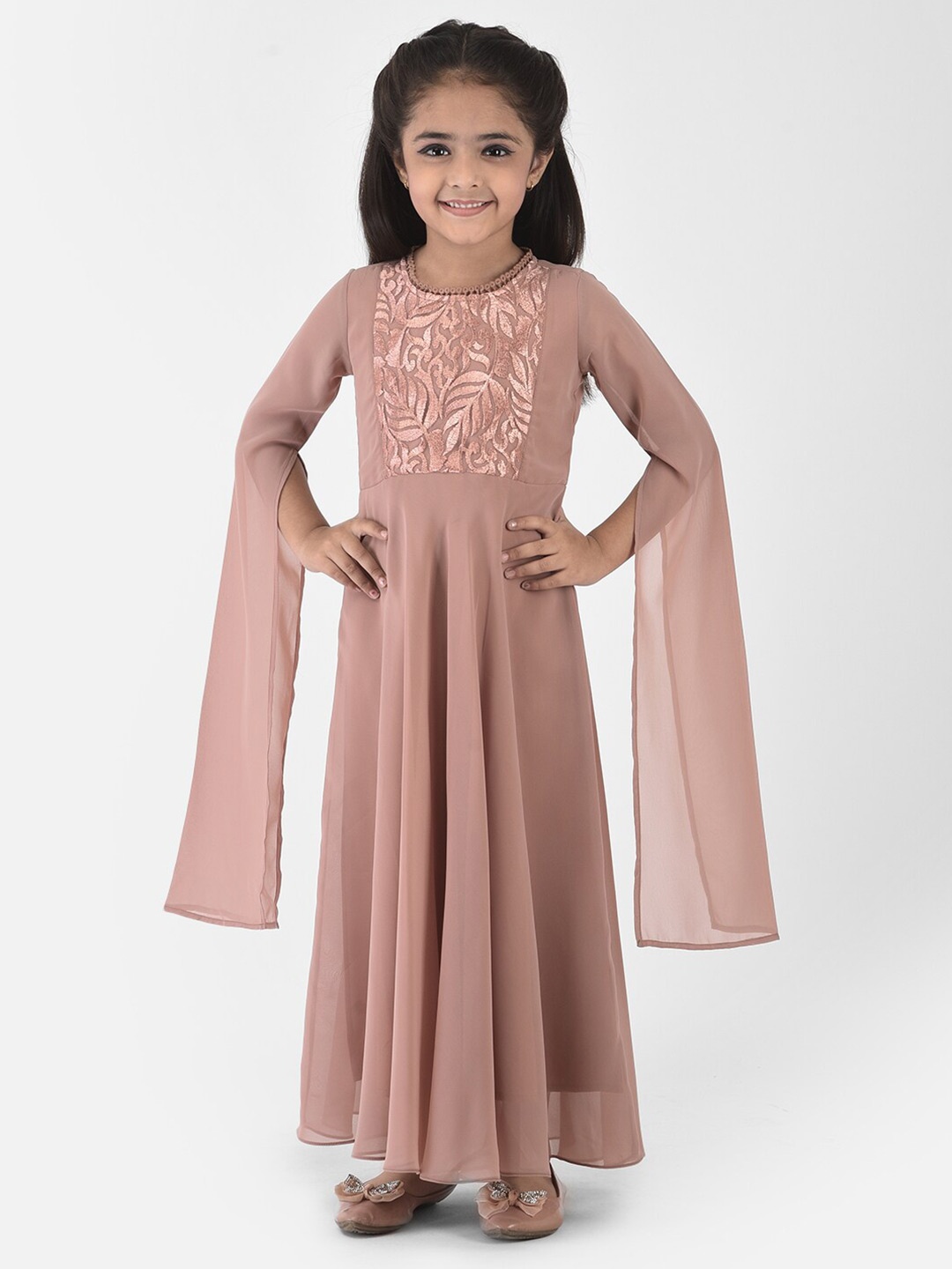 

Eavan Rose Gold Embellished Georgette Maxi Dress