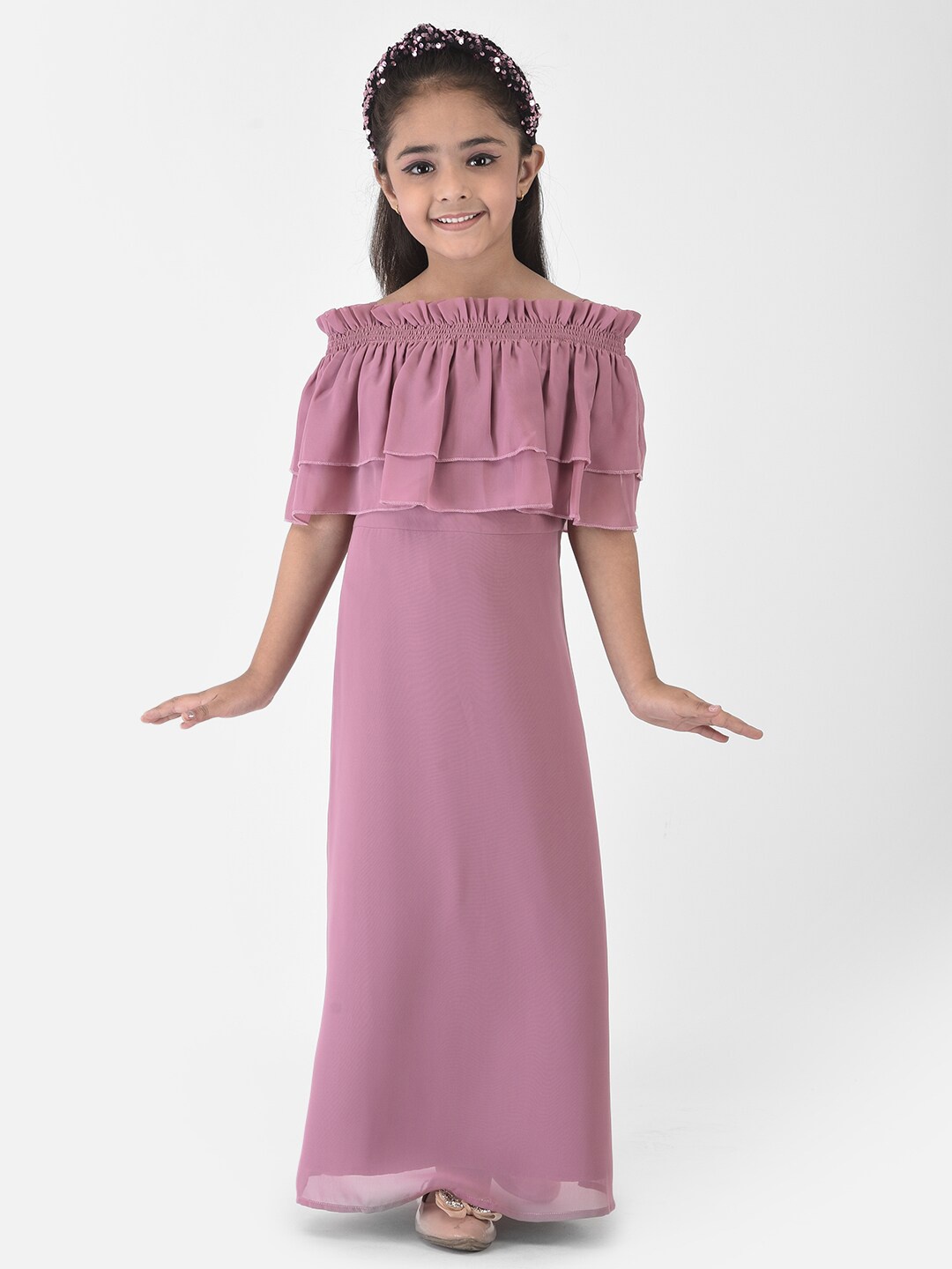 

Eavan Mauve Georgette Maxi Dress