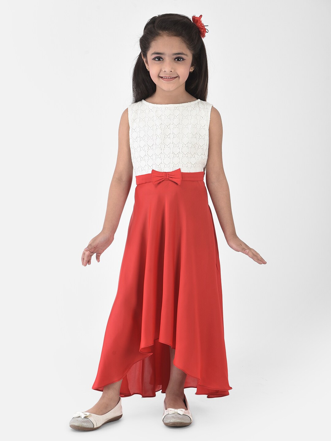 

Eavan Red & White Lace Maxi Dress