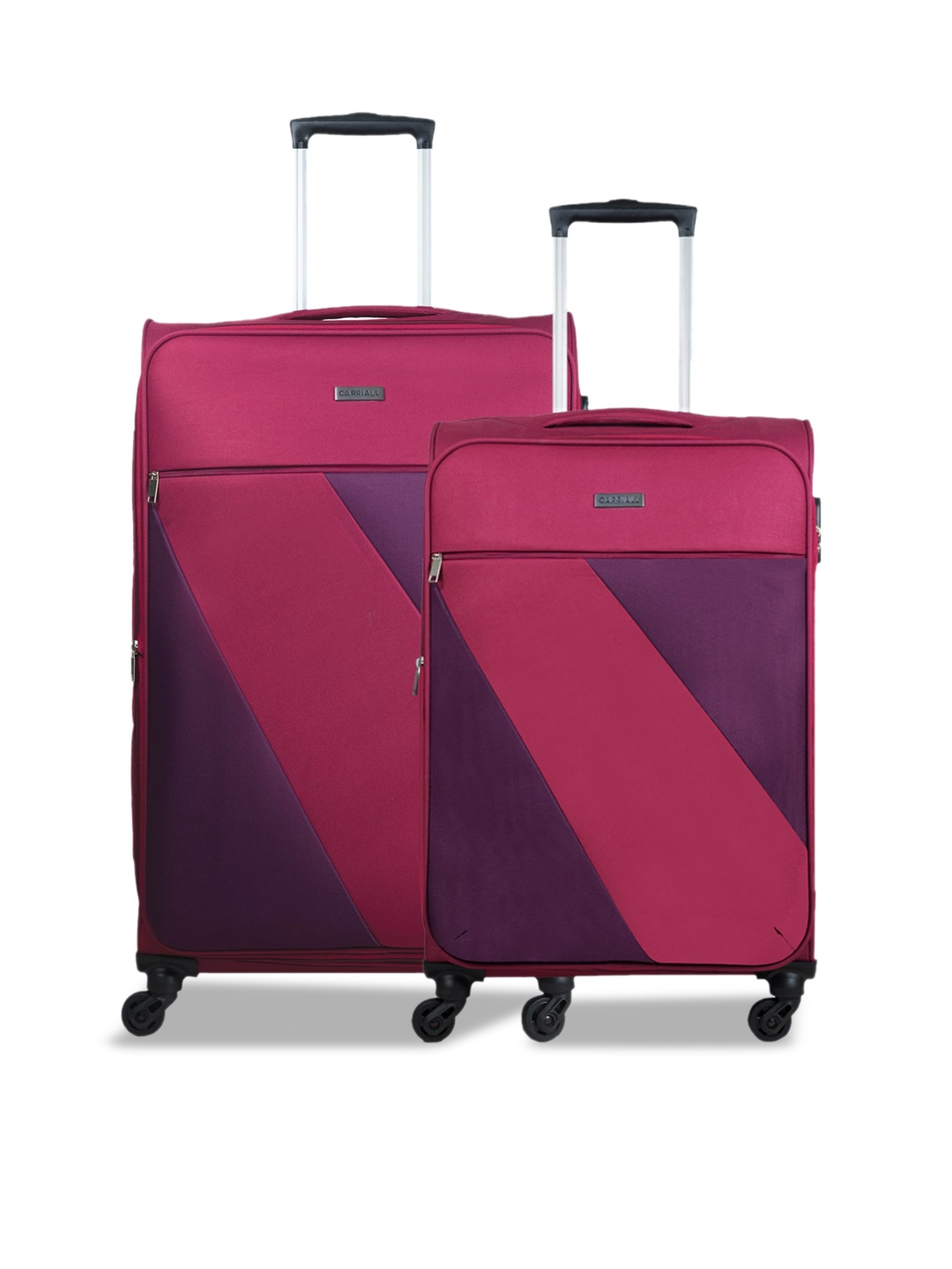 

CARRIALL Pack Of 2 Red Solid Soft-Sided Trolley Bag