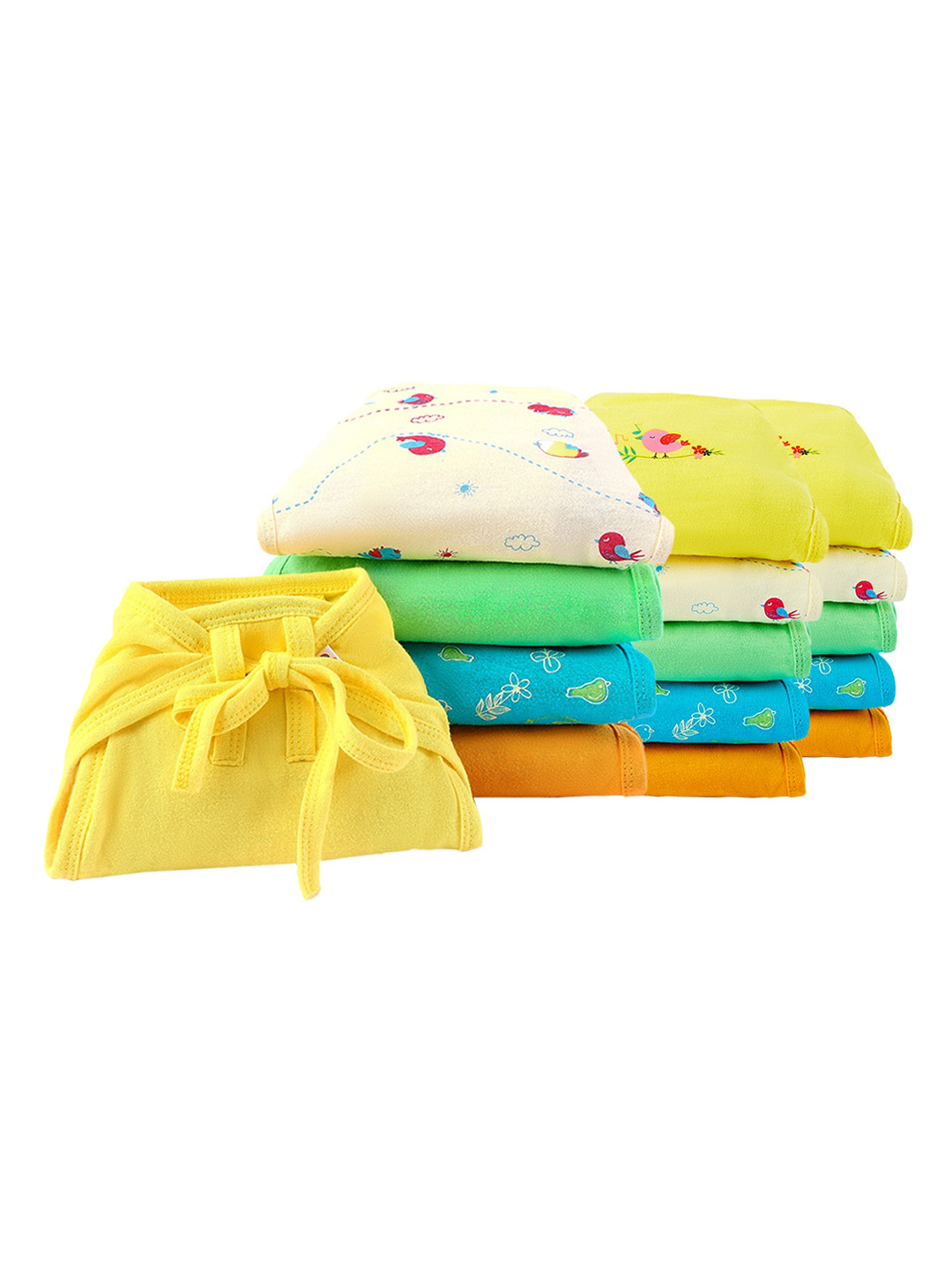 

SuperBottoms Infants Set of 15 Printed SustainableCotton Semi-Waterproof Super Dry Feel Nappy, Multi