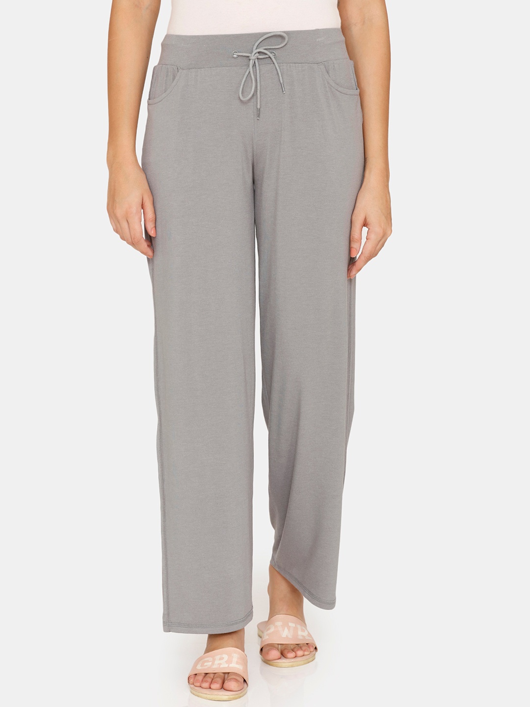 

Zivame Women Grey Solid Lounge Pants