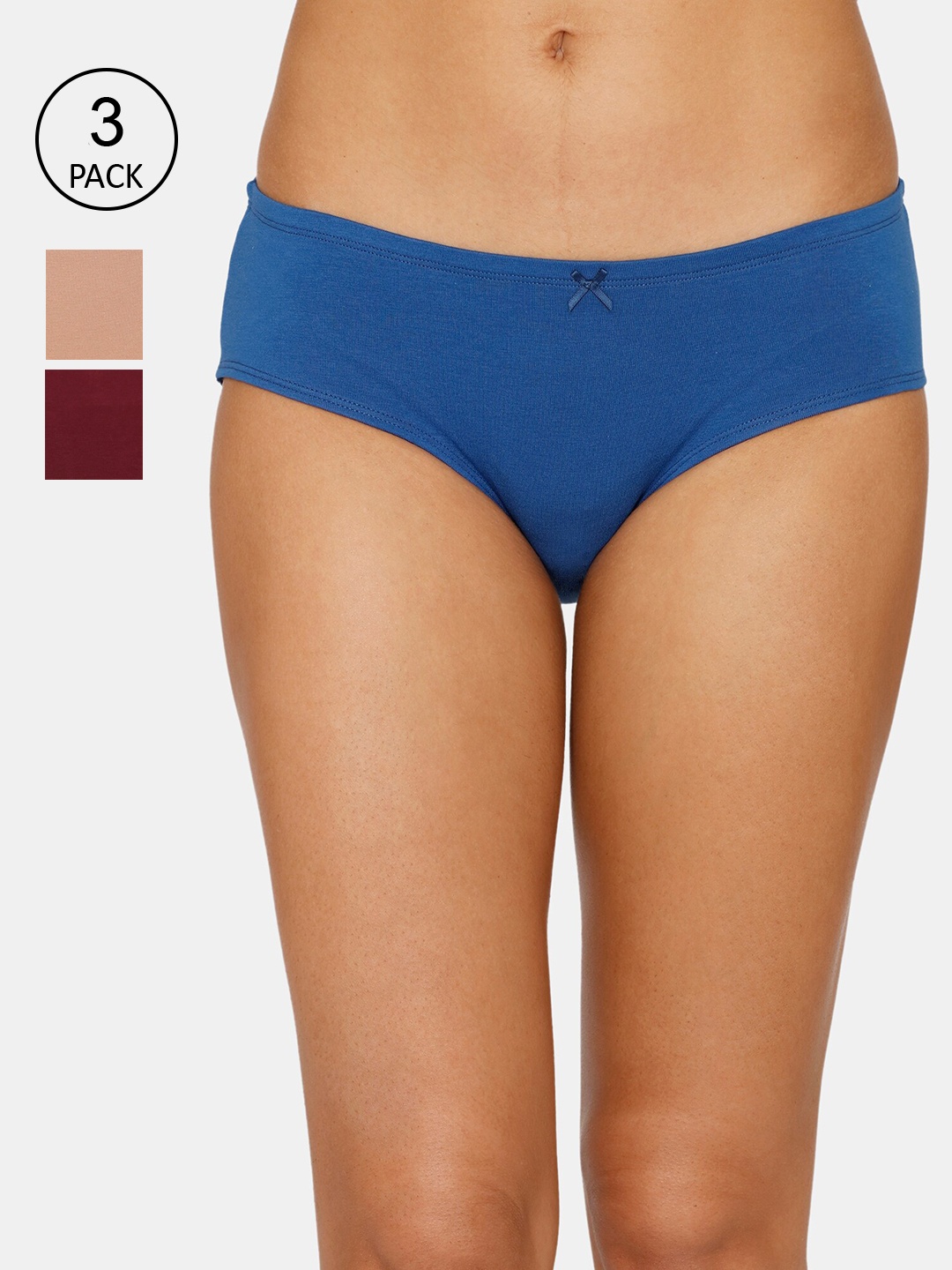 

Zivame Women Pack of 3 Assorted Hipster Briefs
