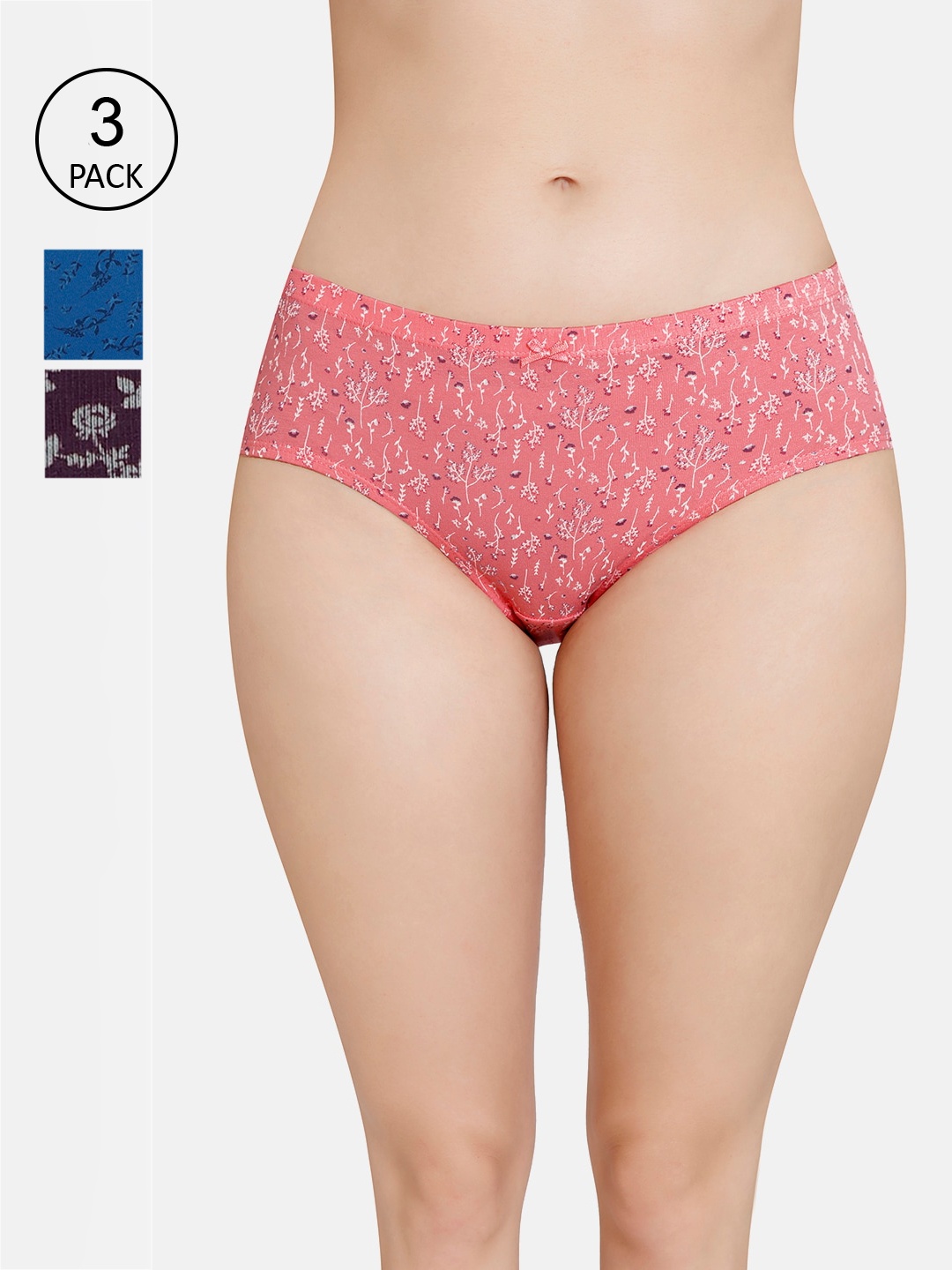 

Amante Women Printed Pack of 3 Mid Rise Hipster Briefs- PPK43105, Multi