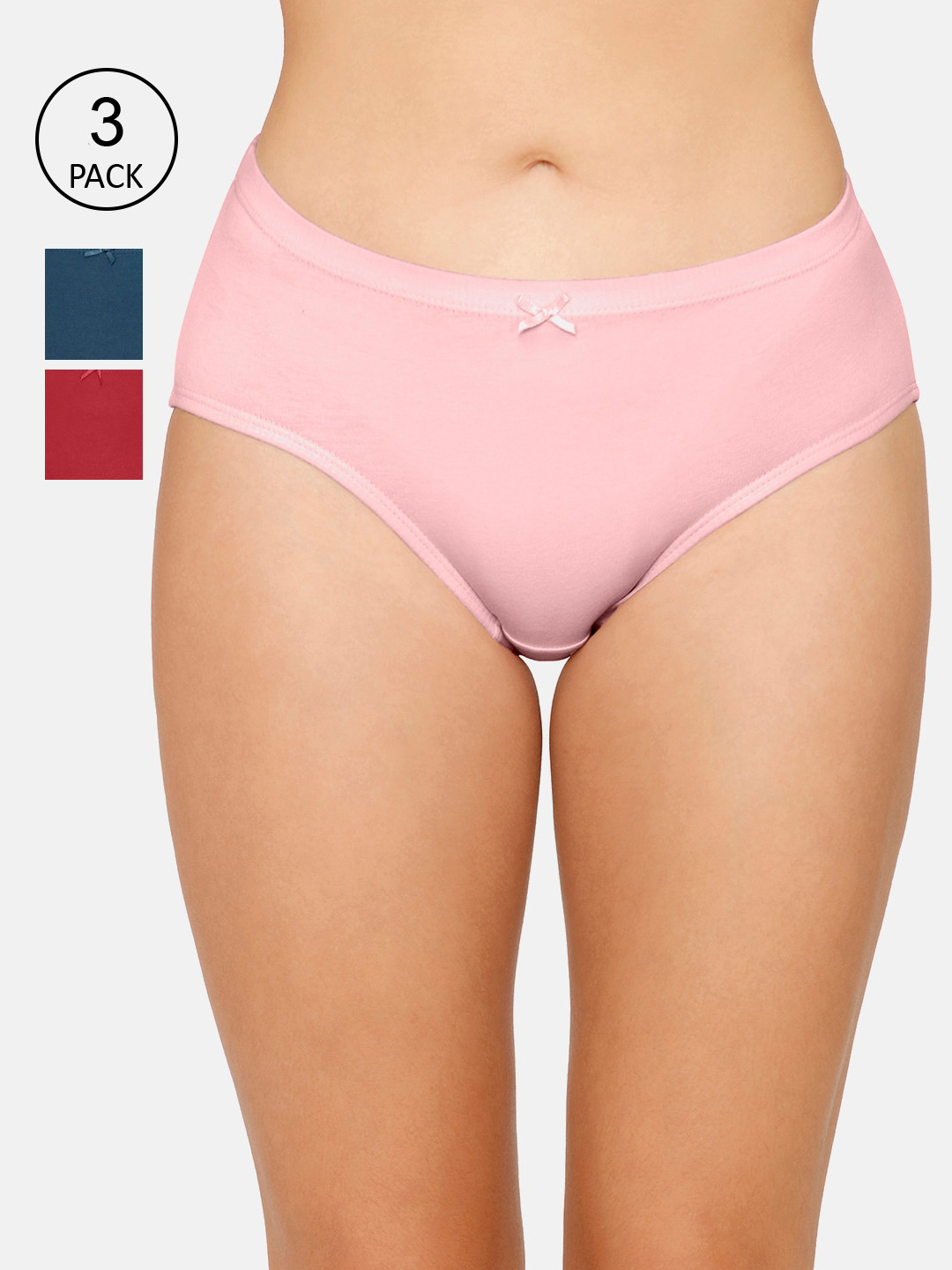 

Amante Women Pack Of 3 Solid Mid-Rise Hipster Briefs, Teal