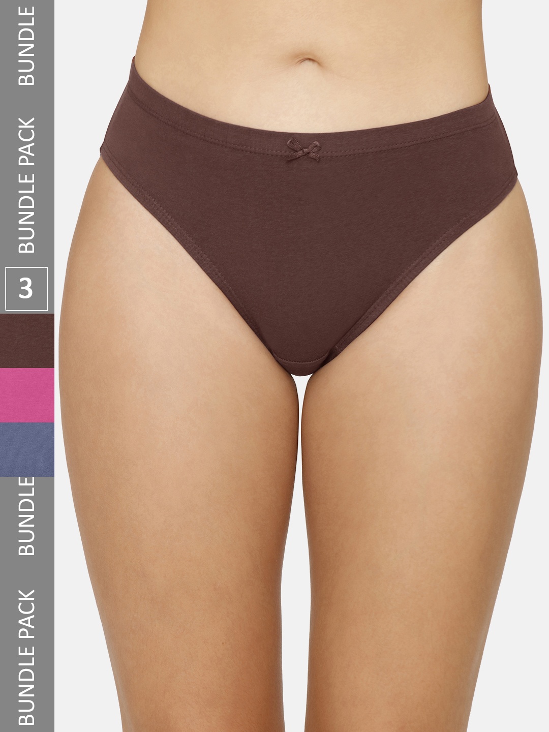 

Amante Women Pack of 3 Solid Mid-Rise Bikini Briefs PPK33005, Pink