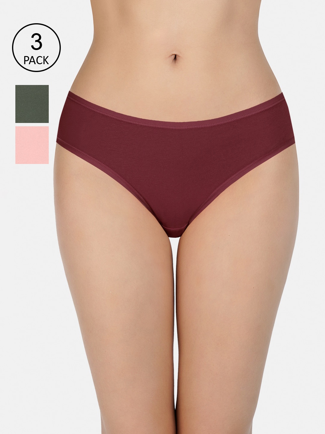 

Amante Women Pack of 3 Low Rise Bikini Brief - PPK33002, Maroon