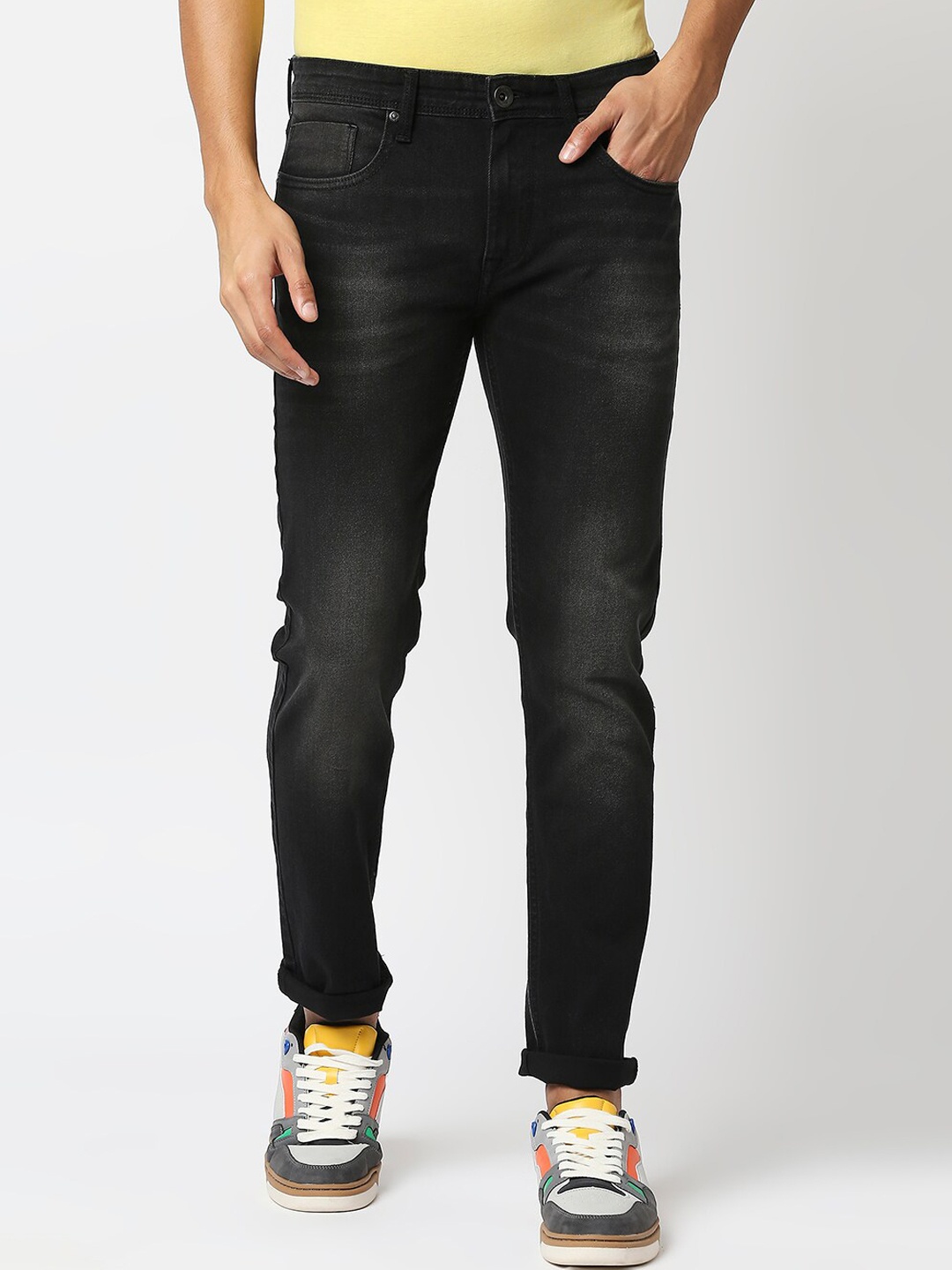 

Pepe Jeans Men Tapered Fit Low-Rise Light Fade Jeans, Black