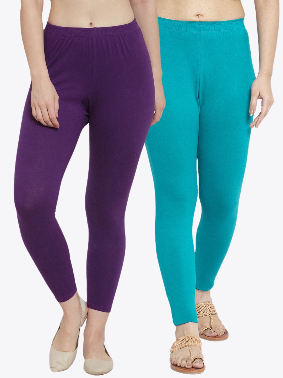 

GRACIT Women Pack Of 2 Leggings, Purple