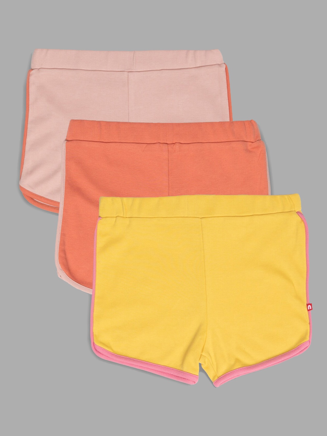 

Nino Bambino Girls Pack Of 3 100% Organic Cotton Shorts, Yellow