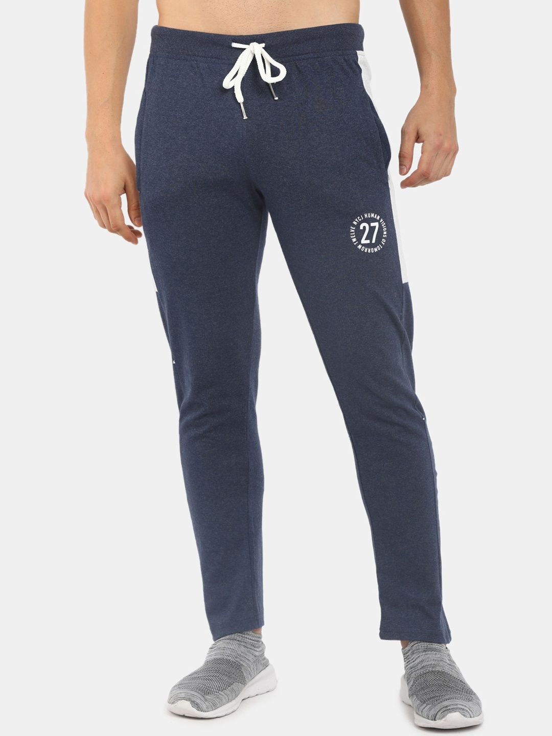 

V-Mart Men Blue Solid Pure Cotton Track Pants