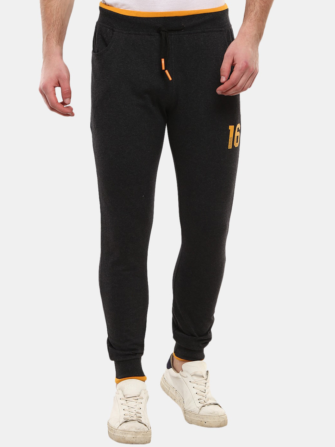 

V-Mart Men Grey Melange Solid Cotton Joggers