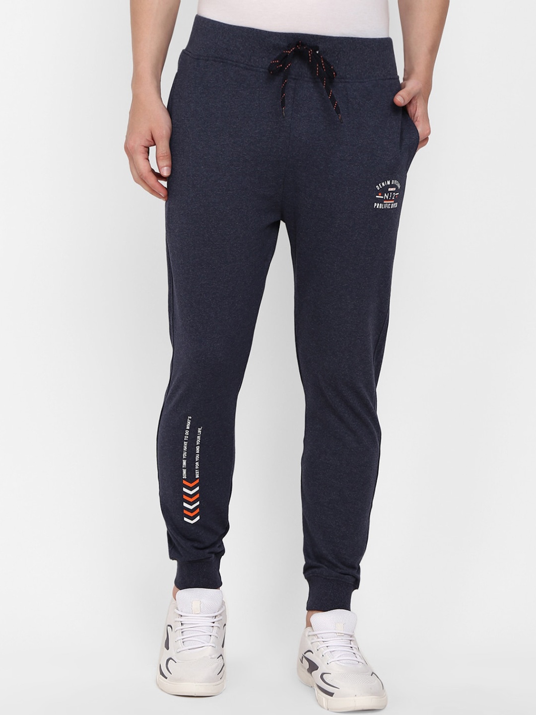 

V-Mart Men Navy Blue Solid Cotton Regular Joggers