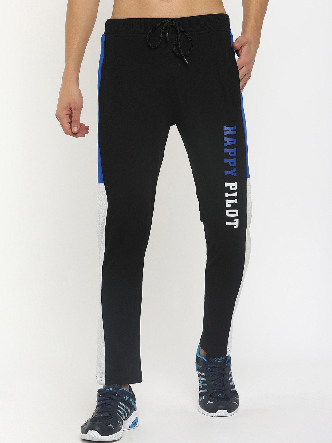 

V-Mart Men Black Solid Cotton Regular Track Pants