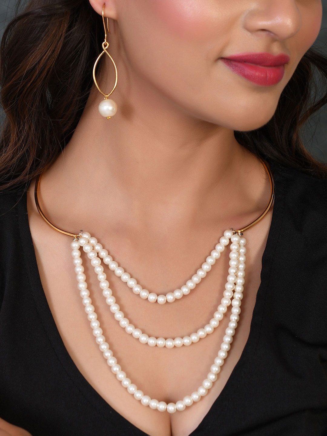 

Silvermerc Designs Gold-Plated Pearl Jewellery Set