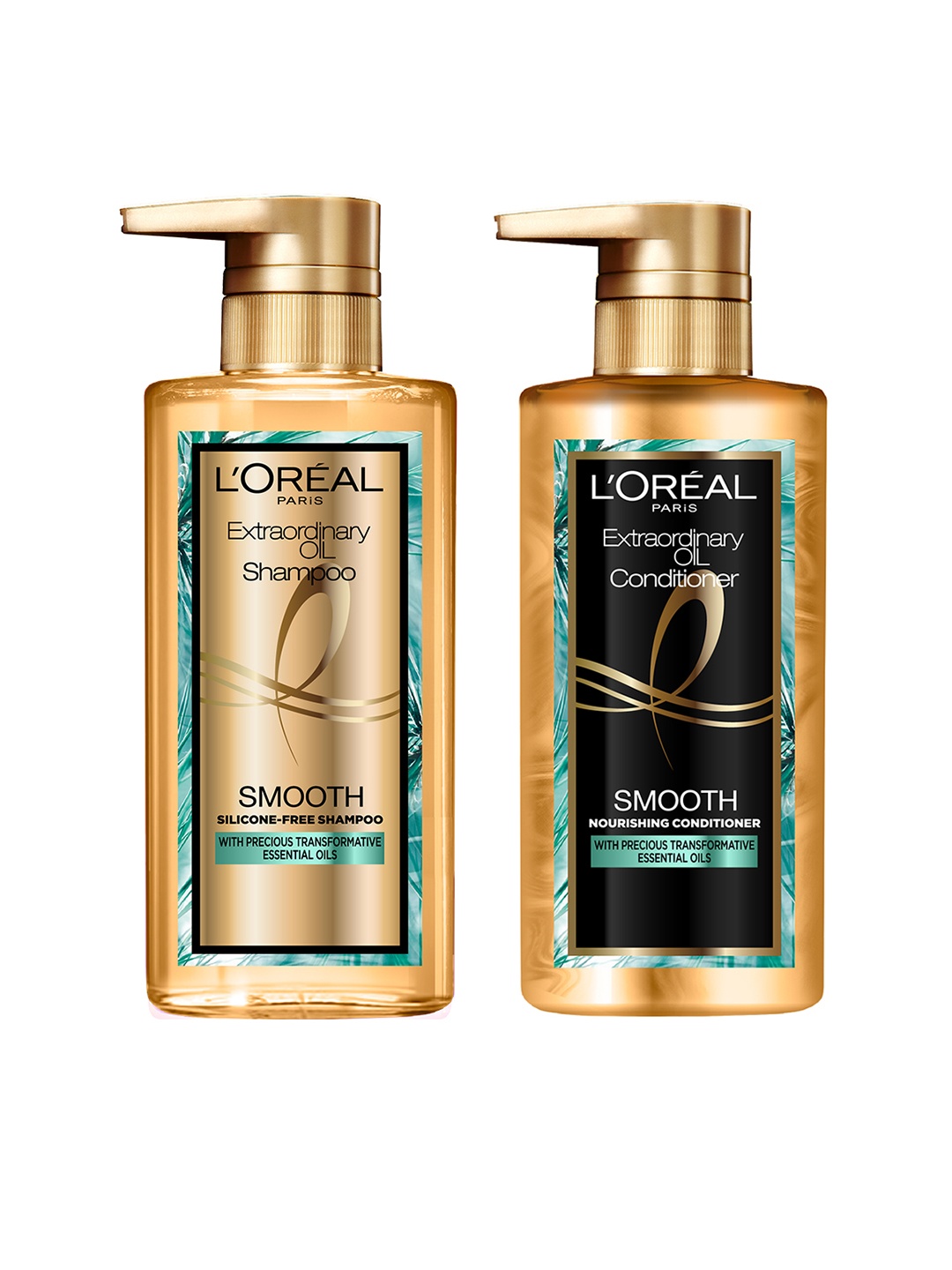 

LOreal Paris Extraordinary Oil Smooth Shampoo & Conditioner Combo - 440 ml Each, Gold