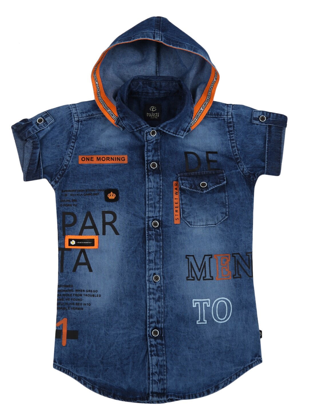 

V-Mart Boys Blue Classic Printed Casual Shirt