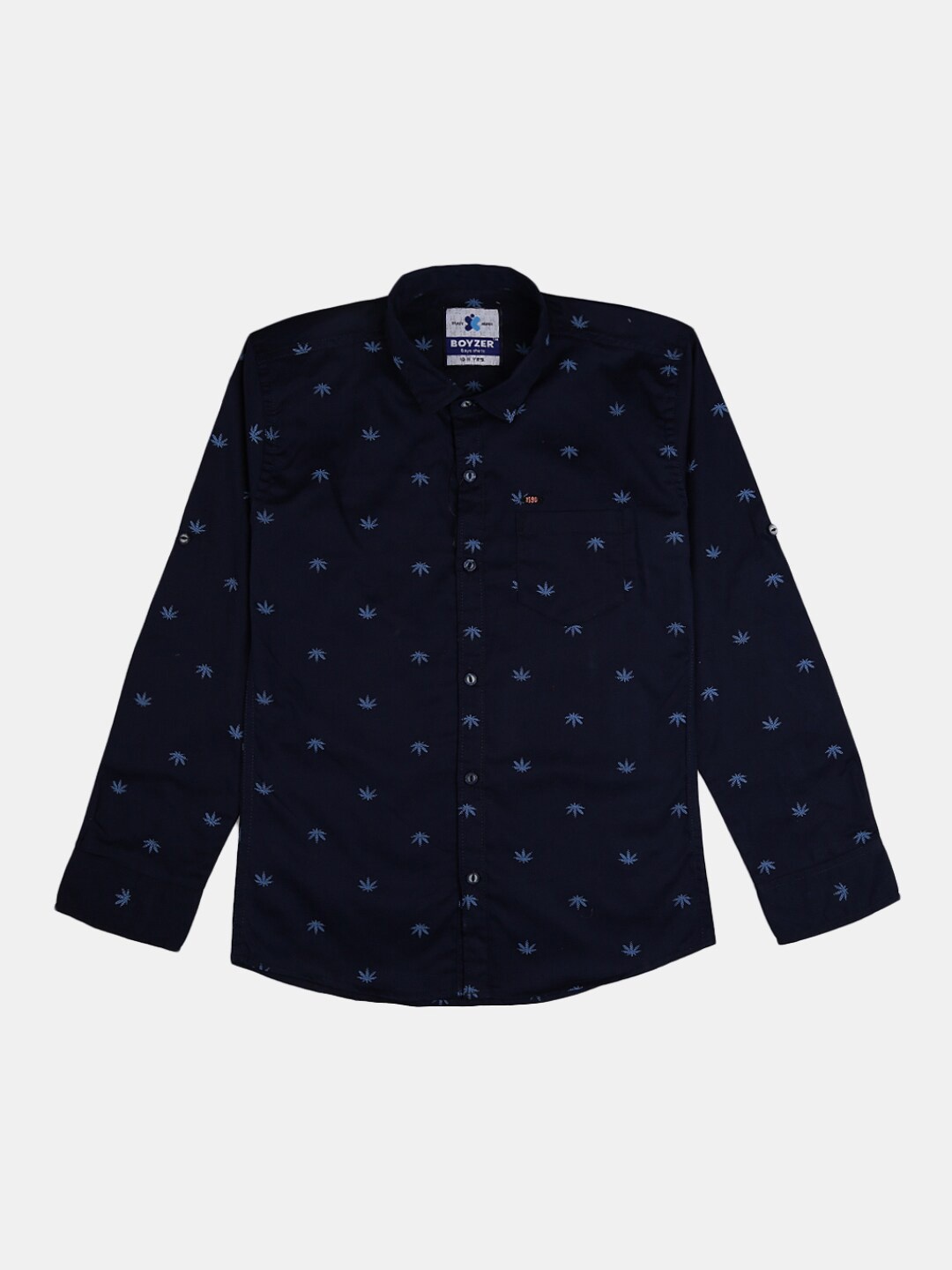 

V-Mart Boys Navy Blue Classic Floral Printed Casual Shirt